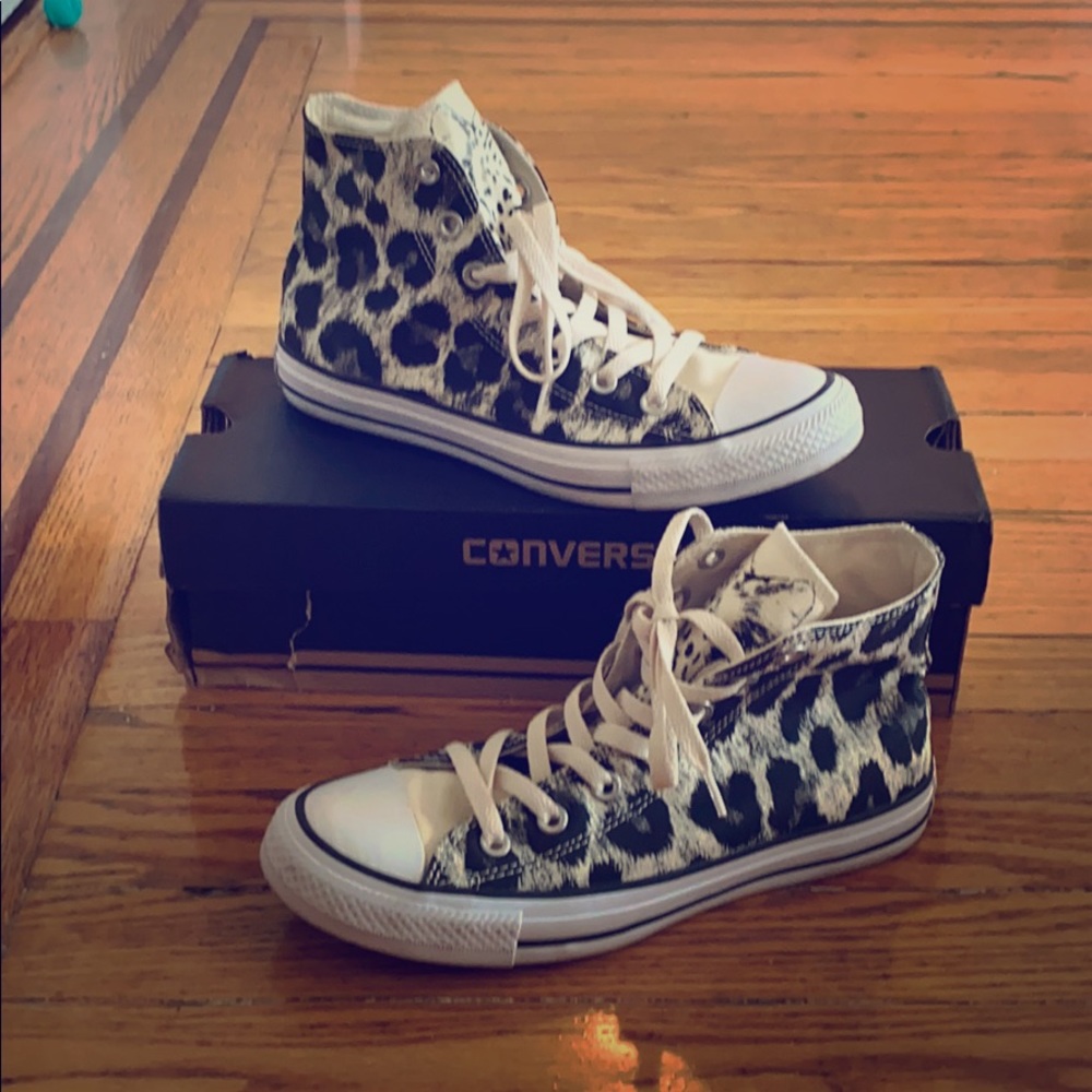 High top animal print converse
